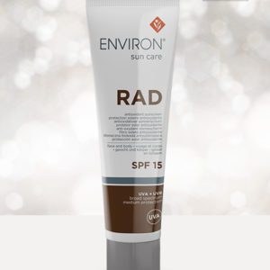 1. First apply your recommended Environ vitamin A moisturiser. 2. Then apply RAD in an even layer to face, neck, decollete and all areas exposed to the sun. 3. Reapply frequently, every 90 min to 2 hours to achieve optimal protection.